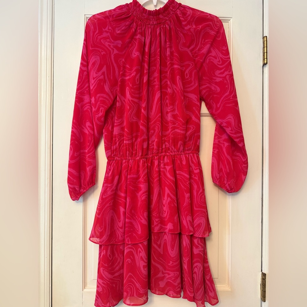 Chic Red and Pink Mini Dress with Bold Style